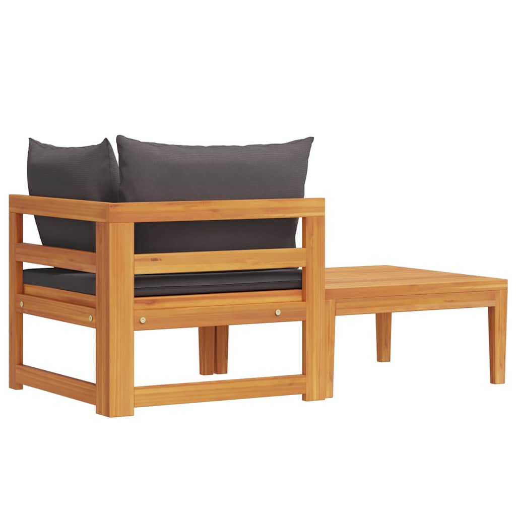 2-delige Loungeset met donkergrijze kussens acaciahout is nu te koop bij PeponiXL, paradijselijk wonen!