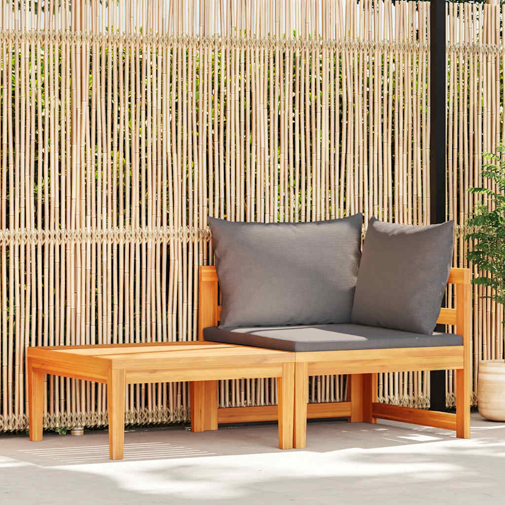 2-delige Loungeset met donkergrijze kussens acaciahout is nu te koop bij PeponiXL, paradijselijk wonen!