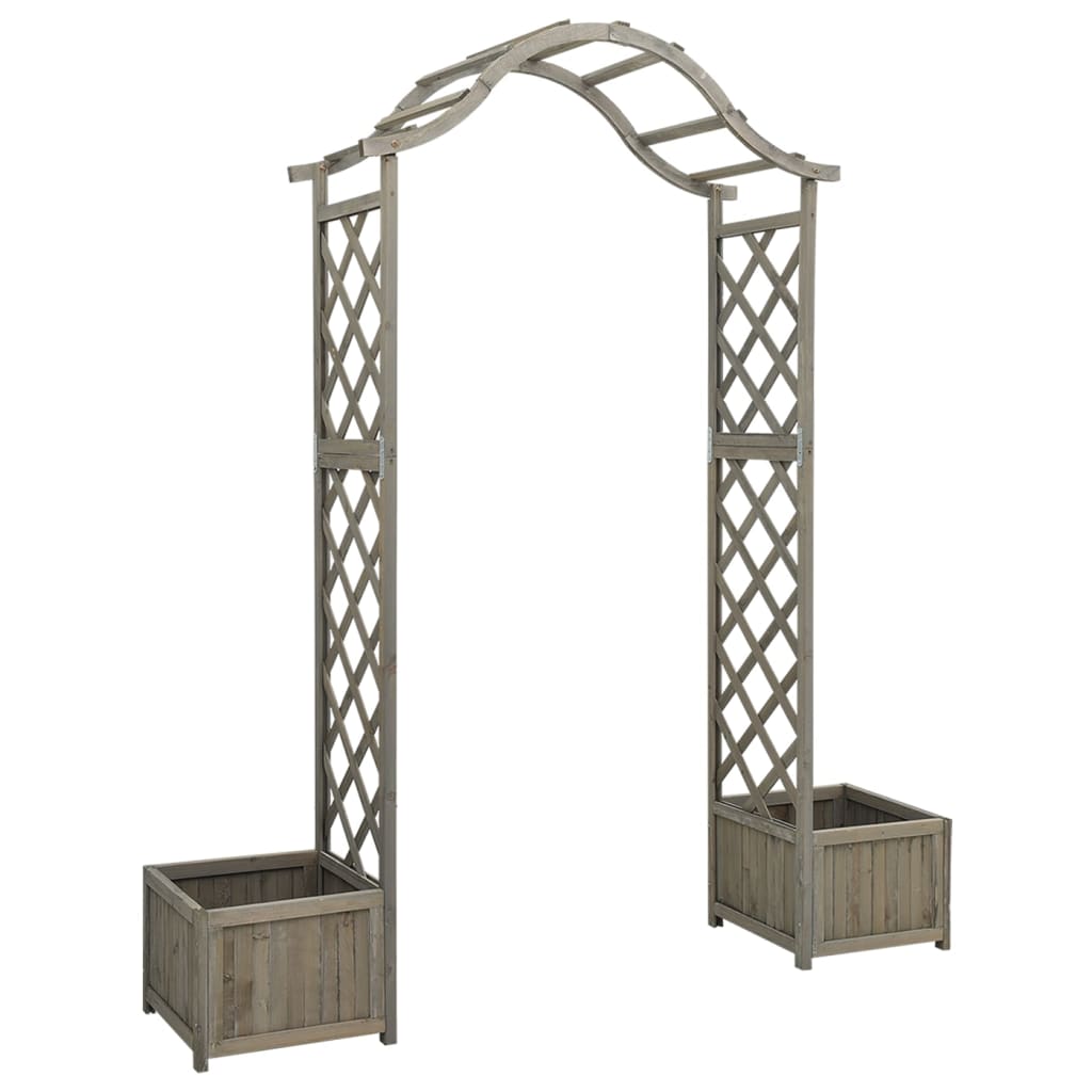 Pergola met plantenbak massief vurenhout grijs is nu te koop bij PeponiXL, paradijselijk wonen!
