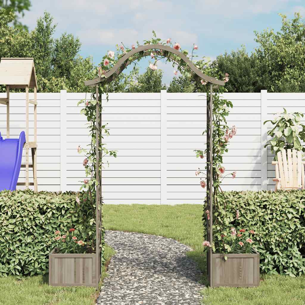 Pergola met plantenbak massief vurenhout grijs is nu te koop bij PeponiXL, paradijselijk wonen!