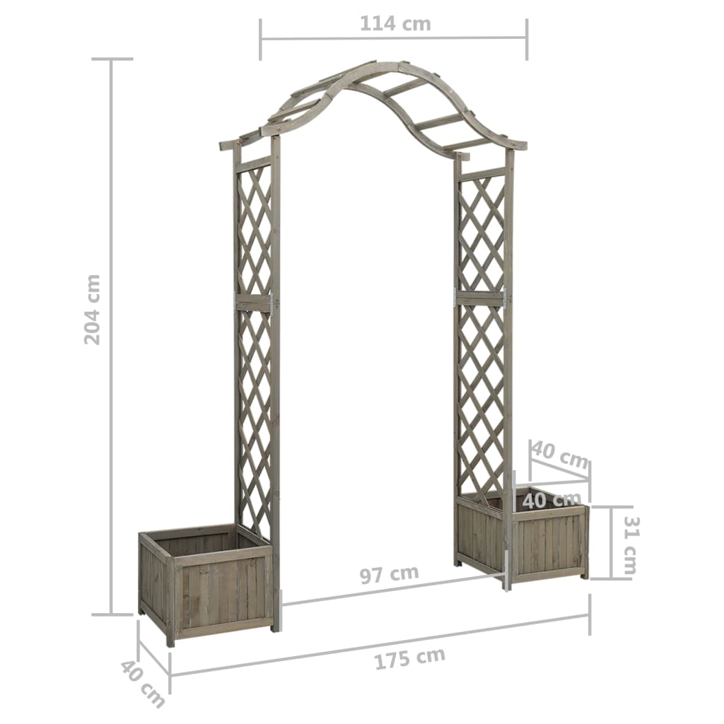 Pergola met plantenbak massief vurenhout grijs is nu te koop bij PeponiXL, paradijselijk wonen!