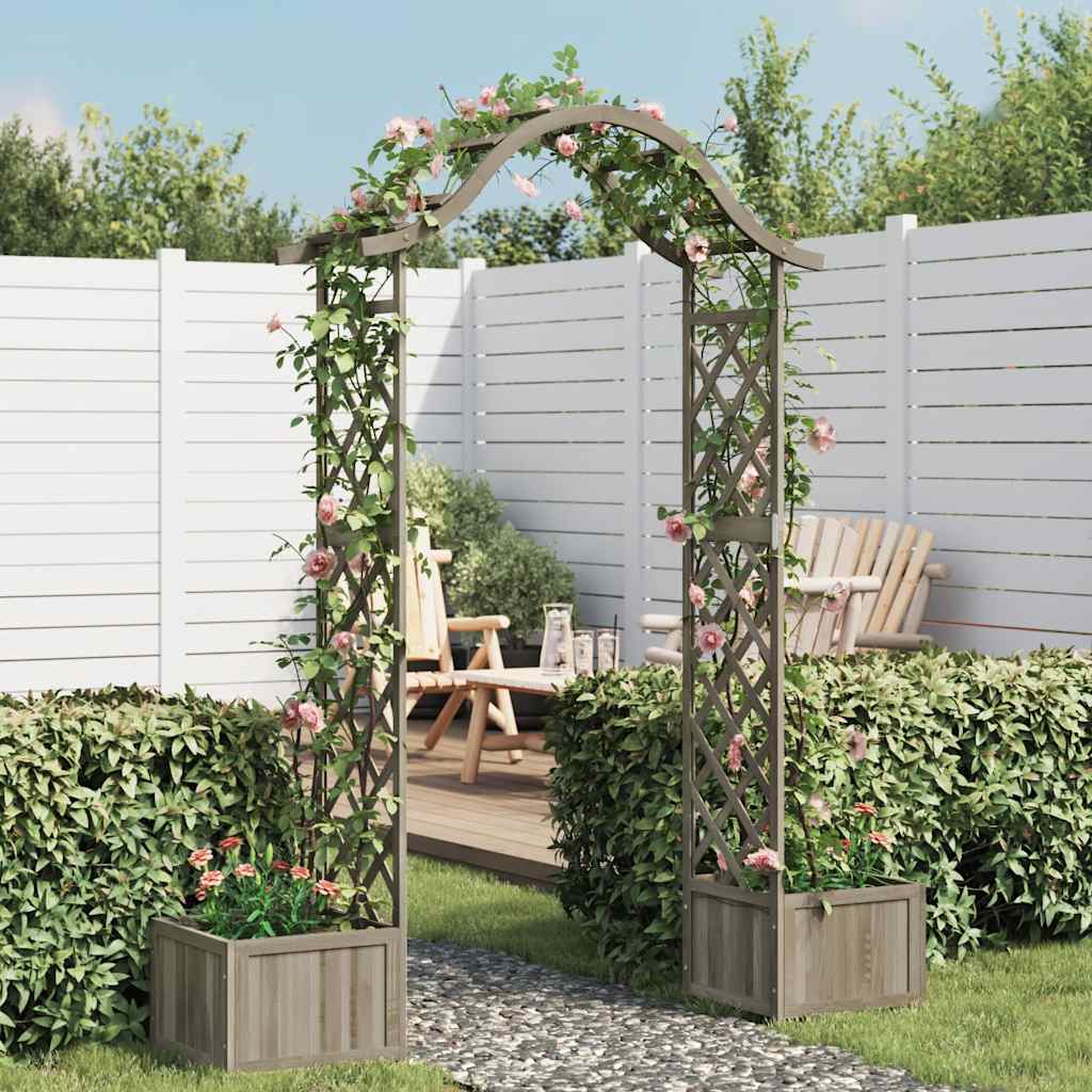Pergola met plantenbak massief vurenhout grijs is nu te koop bij PeponiXL, paradijselijk wonen!