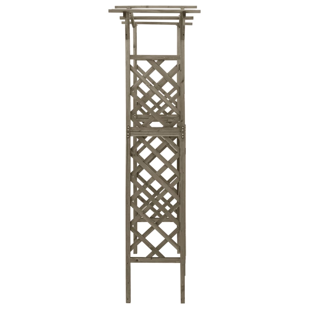 Pergola met poort 116x40x204 cm massief vurenhout grijs is nu te koop bij PeponiXL, paradijselijk wonen!