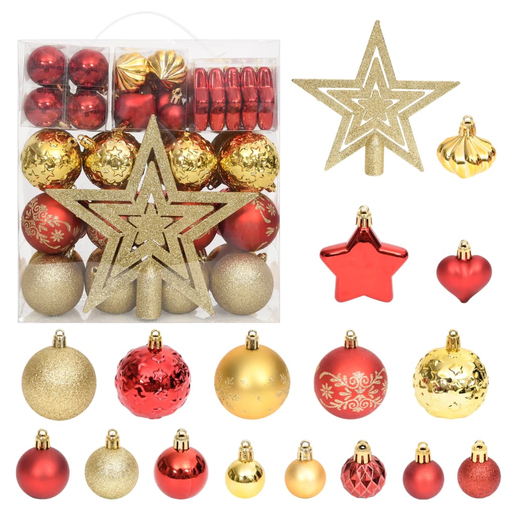 70-delige Kerstballenset goud en rood is nu te koop bij PeponiXL, paradijselijk wonen!