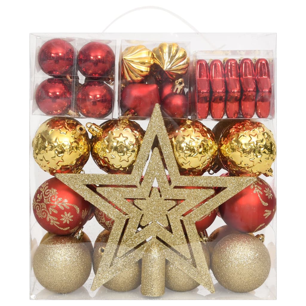 70-delige Kerstballenset goud en rood is nu te koop bij PeponiXL, paradijselijk wonen!