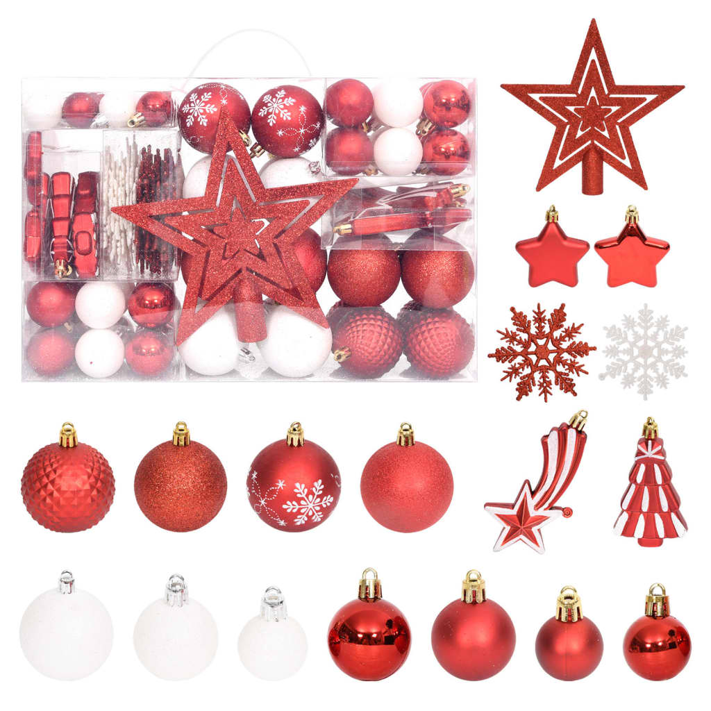108-delige Kerstballenset rood en wit is nu te koop bij PeponiXL, paradijselijk wonen!