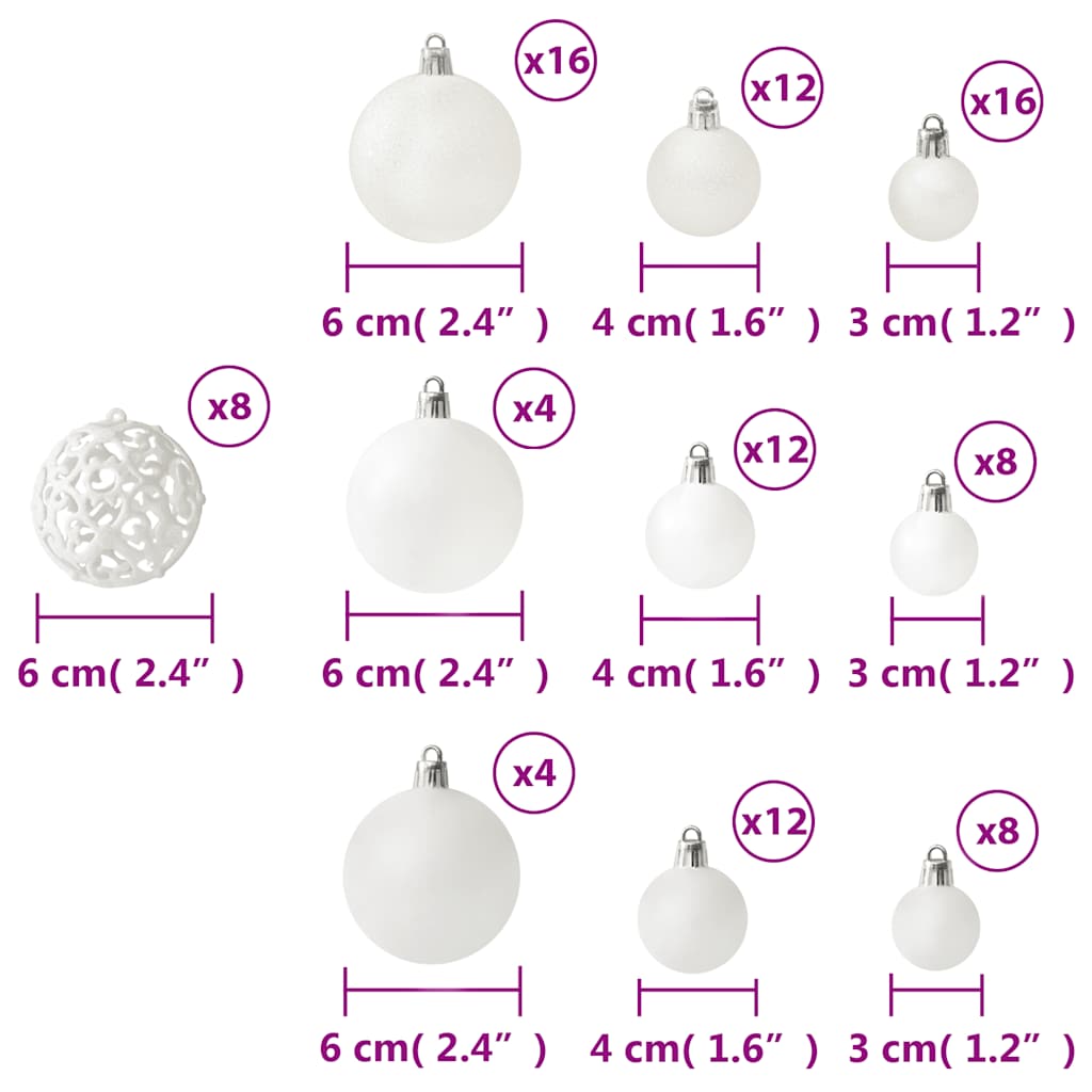 100-delige Kerstballenset wit is nu te koop bij PeponiXL, paradijselijk wonen!