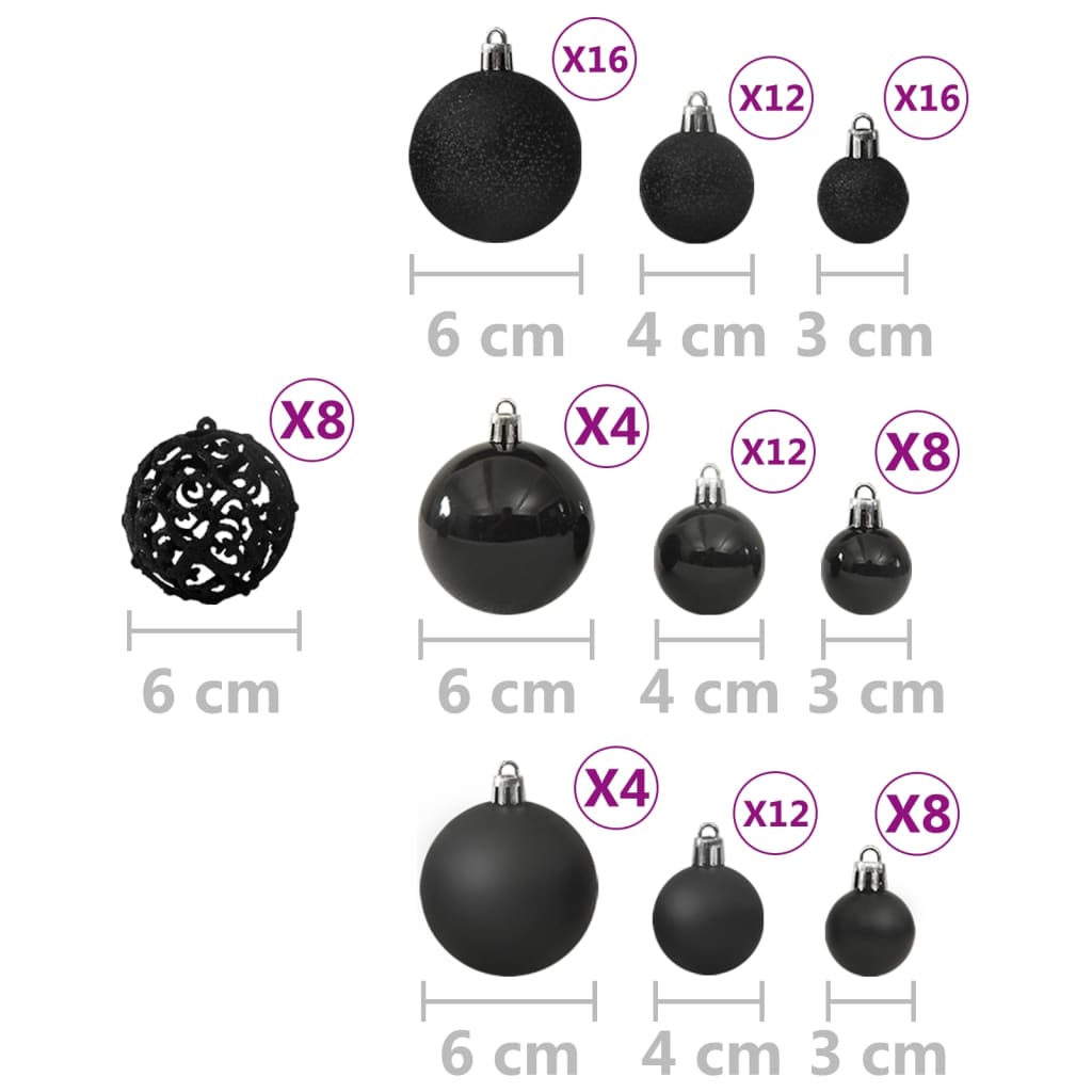 100-delige Kerstballenset zwart is nu te koop bij PeponiXL, paradijselijk wonen!