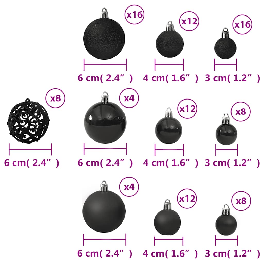 100-delige Kerstballenset zwart is nu te koop bij PeponiXL, paradijselijk wonen!