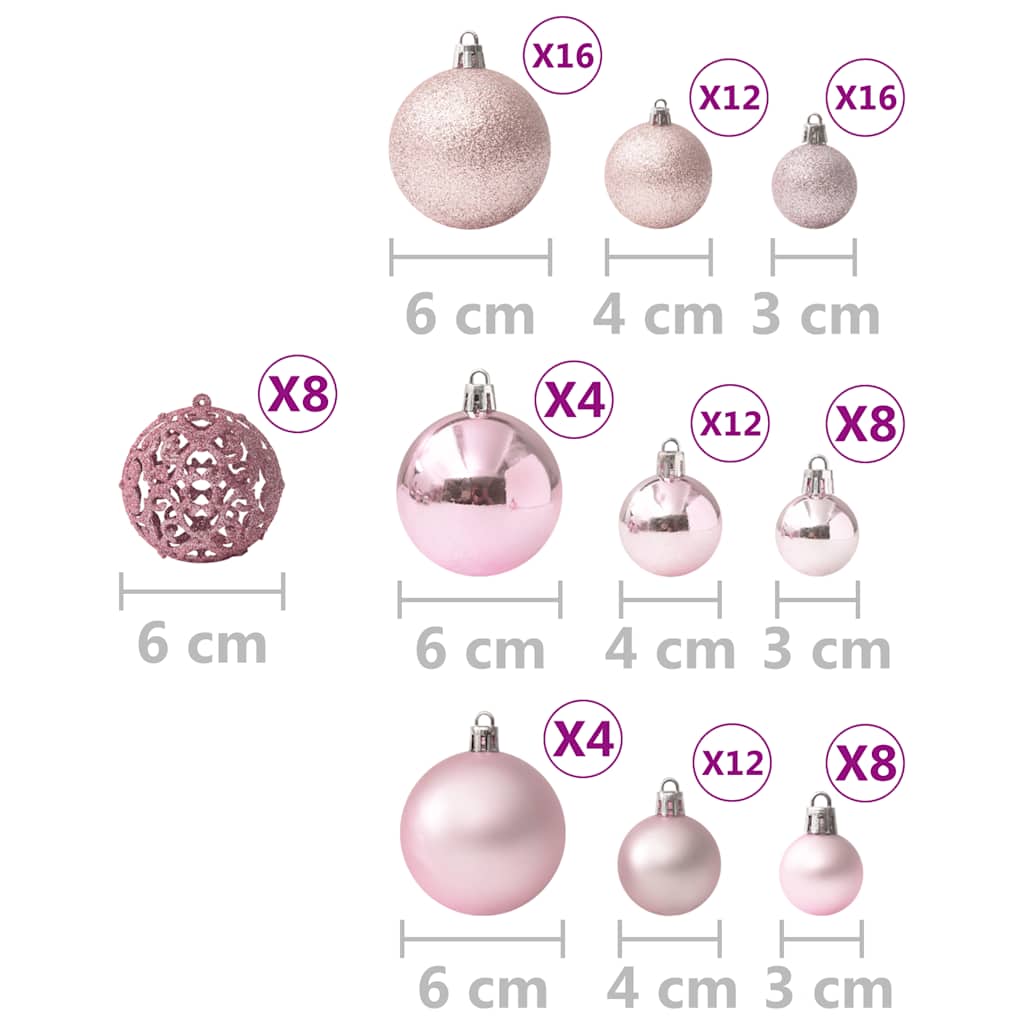 100-delige Kerstballenset roze is nu te koop bij PeponiXL, paradijselijk wonen!