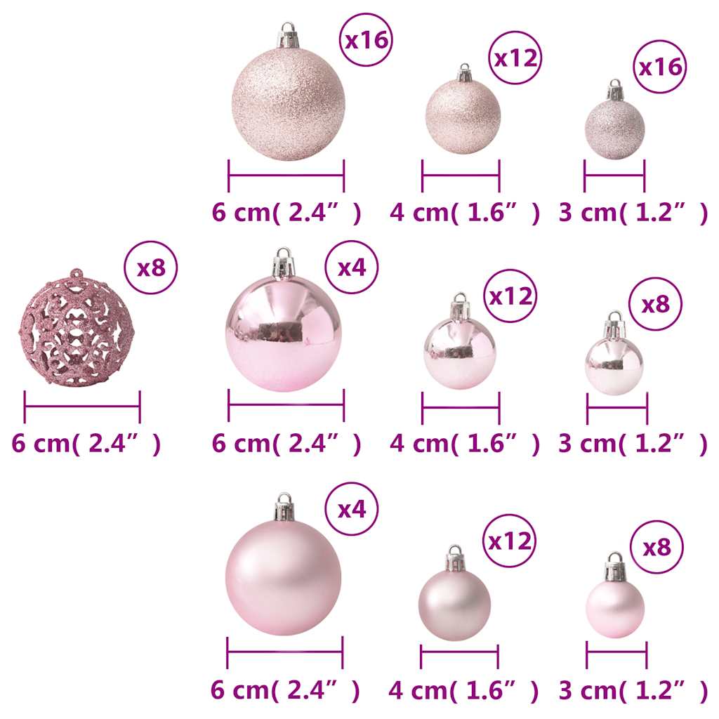 100-delige Kerstballenset roze is nu te koop bij PeponiXL, paradijselijk wonen!