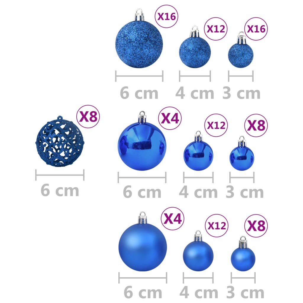 100-delige Kerstballenset blauw is nu te koop bij PeponiXL, paradijselijk wonen!