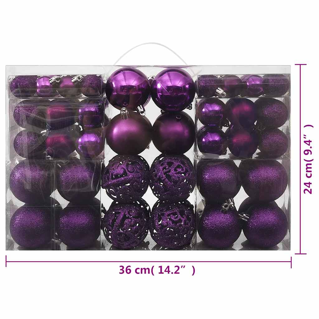 100-delige Kerstballenset paars is nu te koop bij PeponiXL, paradijselijk wonen!