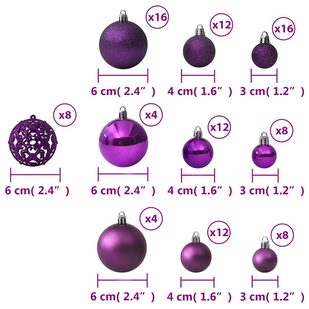 100-delige Kerstballenset paars is nu te koop bij PeponiXL, paradijselijk wonen!