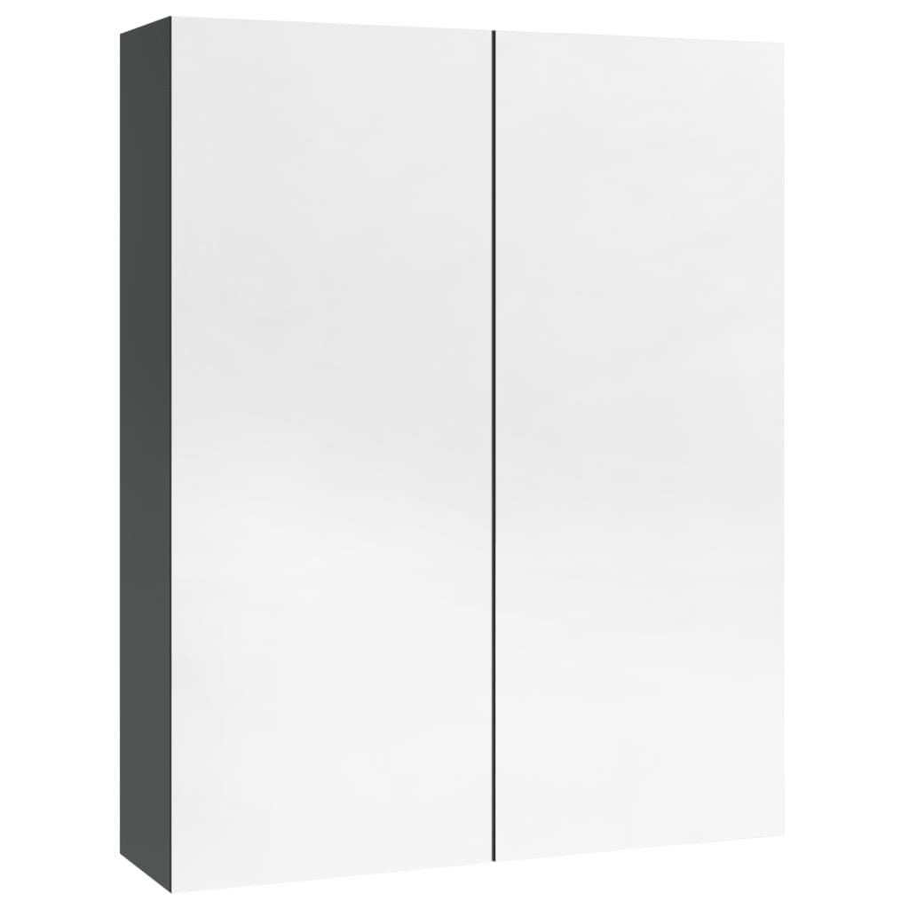 Badkamerkast met spiegel 60x15x75 cm MDF glanzend grijs is nu te koop bij PeponiXL, paradijselijk wonen!