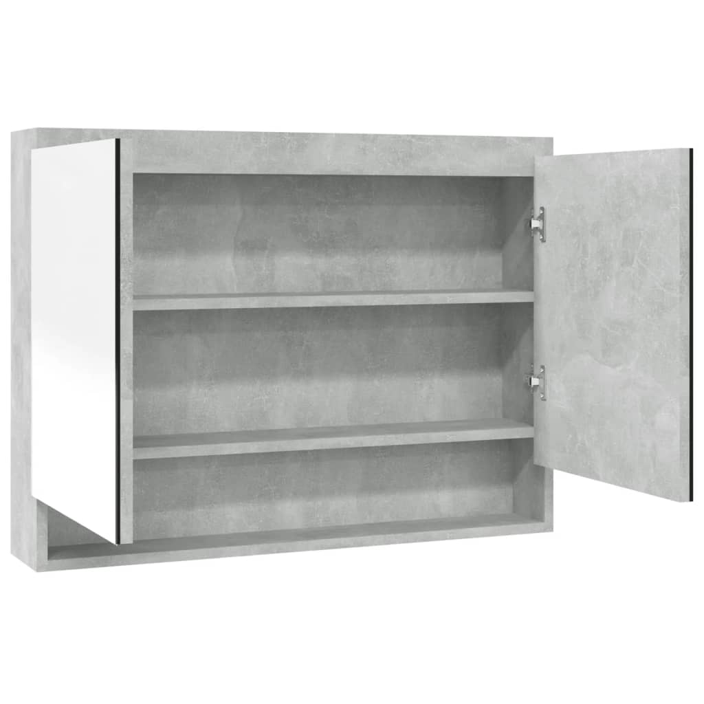 Badkamerkast met spiegel 80x15x60 cm MDF betongrijs is nu te koop bij PeponiXL, paradijselijk wonen!