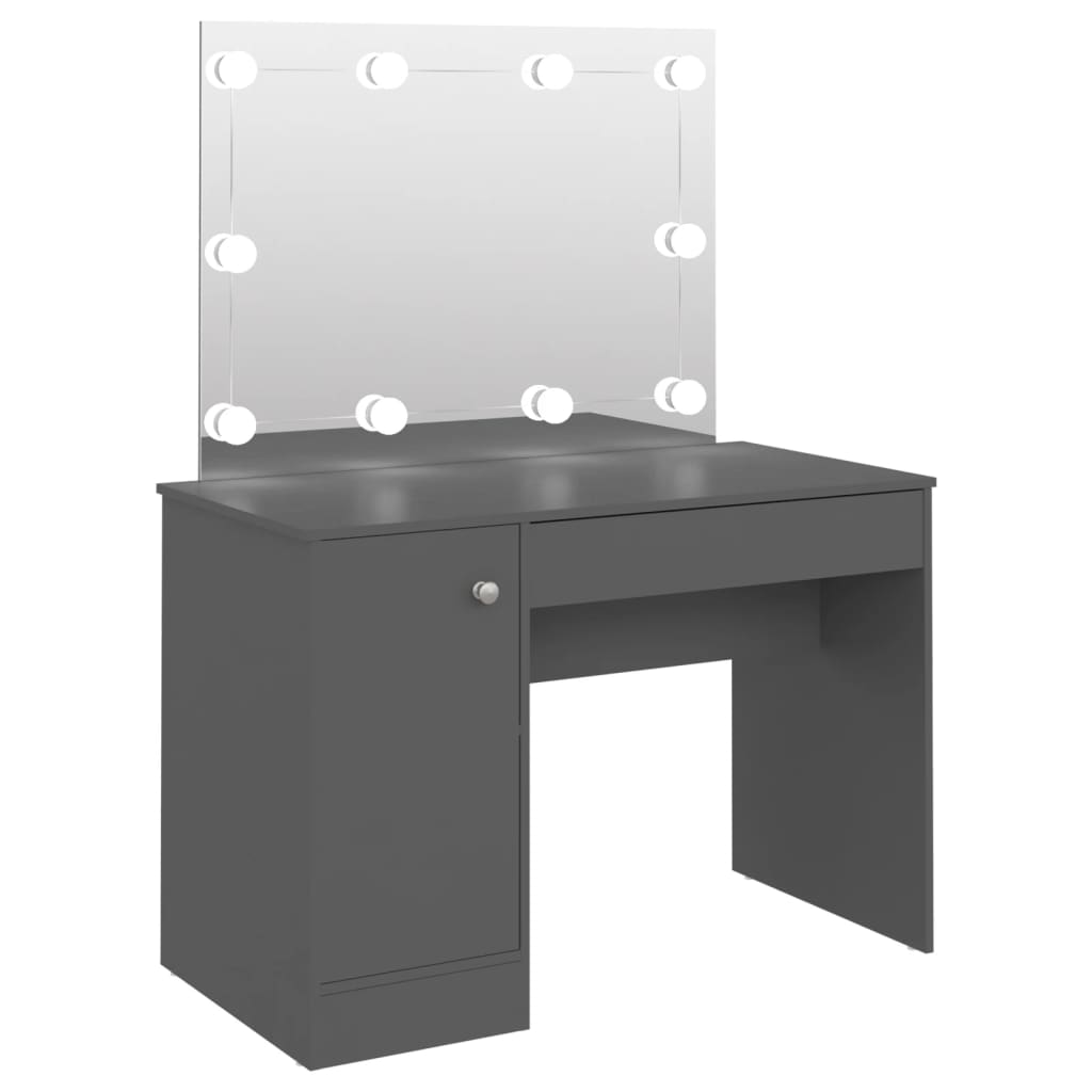 Kaptafel met LED-verlichting 110x55x145 cm MDF grijs is nu te koop bij PeponiXL, paradijselijk wonen!