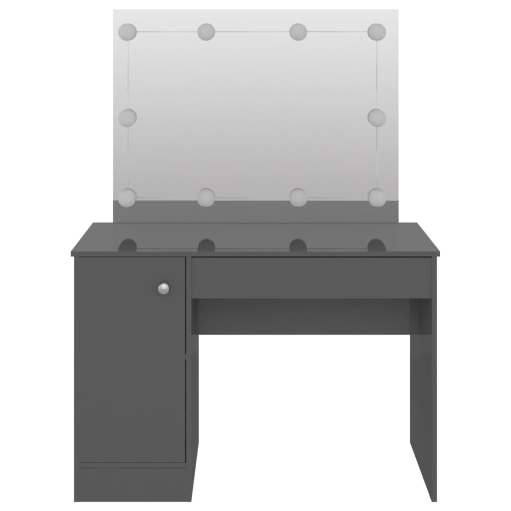 Kaptafel met LED's 110x55x145 cm MDF glanzend grijs is nu te koop bij PeponiXL, paradijselijk wonen!