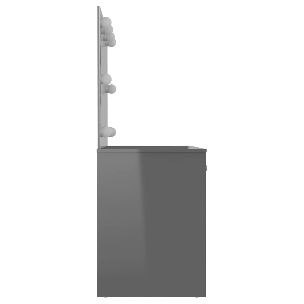 Kaptafel met LED's 110x55x145 cm MDF glanzend grijs is nu te koop bij PeponiXL, paradijselijk wonen!