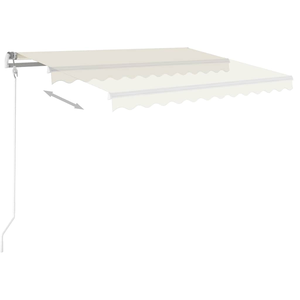 Luifel automatisch met LED en windsensor 300x250 cm crèmekleur is nu te koop bij PeponiXL, paradijselijk wonen!