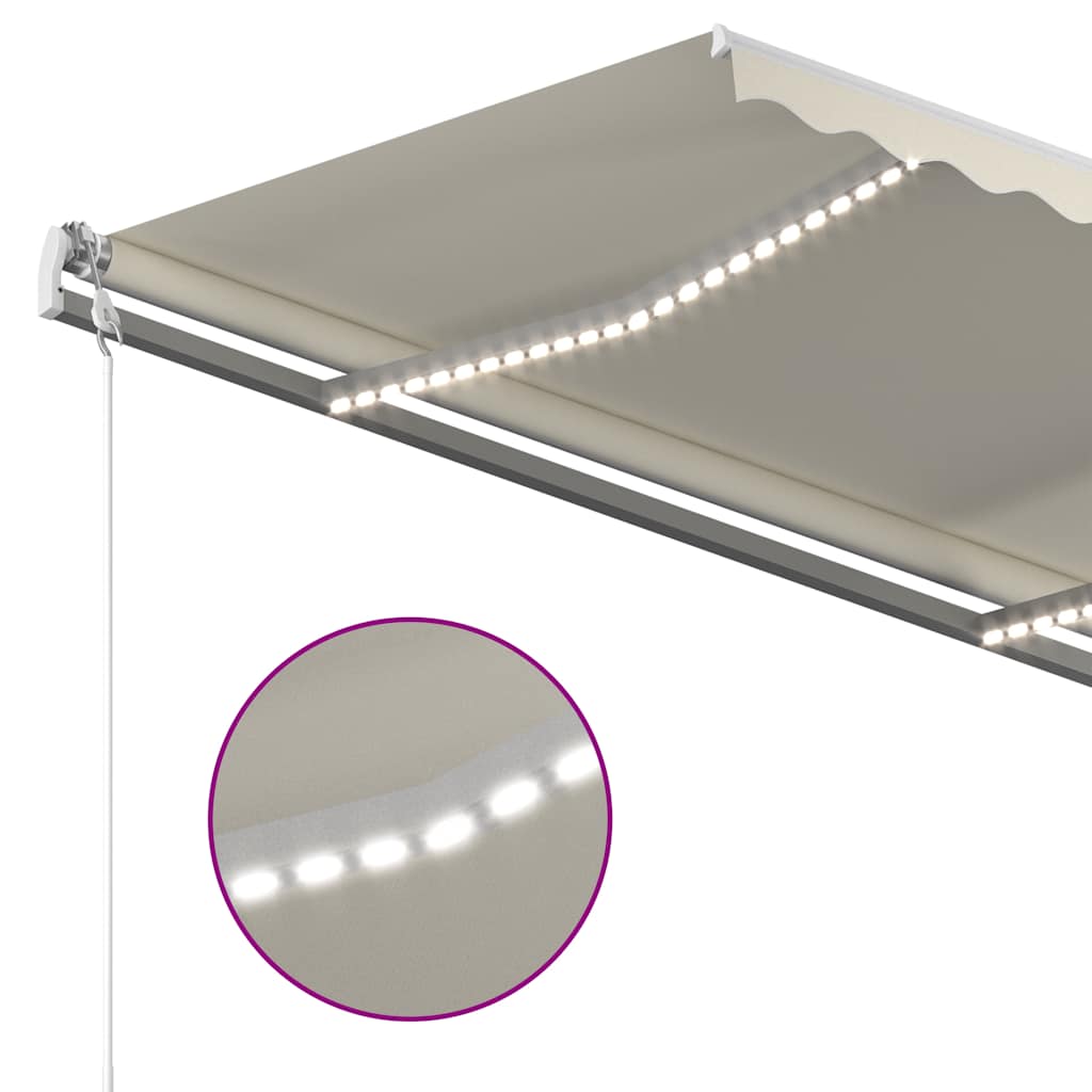 Luifel automatisch met LED en windsensor 300x250 cm crèmekleur is nu te koop bij PeponiXL, paradijselijk wonen!