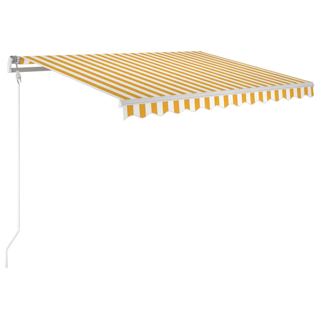 Luifel automatisch met LED en windsensor 300x250 cm geel en wit is nu te koop bij PeponiXL, paradijselijk wonen!