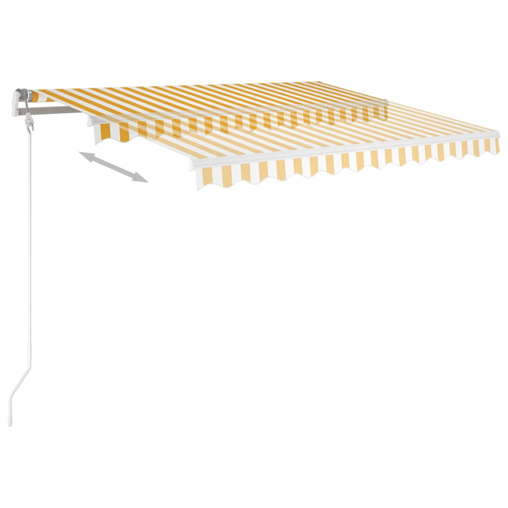 Luifel automatisch met LED en windsensor 300x250 cm geel en wit is nu te koop bij PeponiXL, paradijselijk wonen!