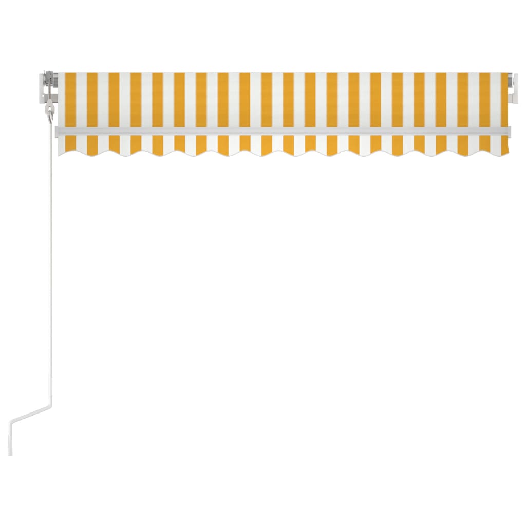 Luifel automatisch met LED en windsensor 300x250 cm geel en wit is nu te koop bij PeponiXL, paradijselijk wonen!