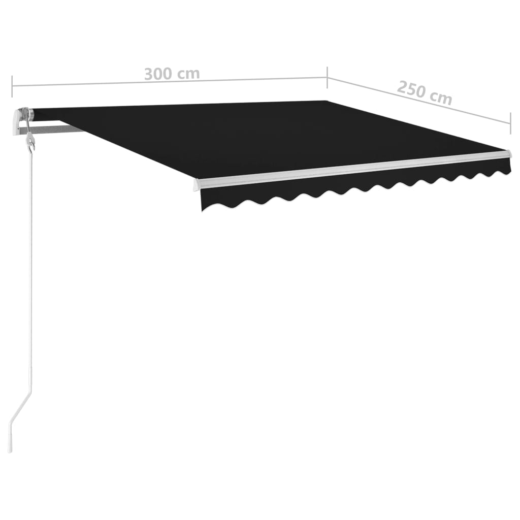 Luifel automatisch met LED en windsensor 300x250 cm antraciet is nu te koop bij PeponiXL, paradijselijk wonen!