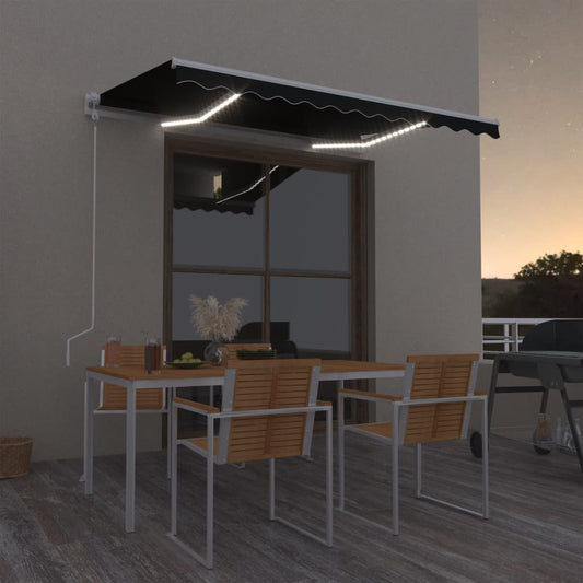 Luifel automatisch met LED en windsensor 300x250 cm antraciet is nu te koop bij PeponiXL, paradijselijk wonen!