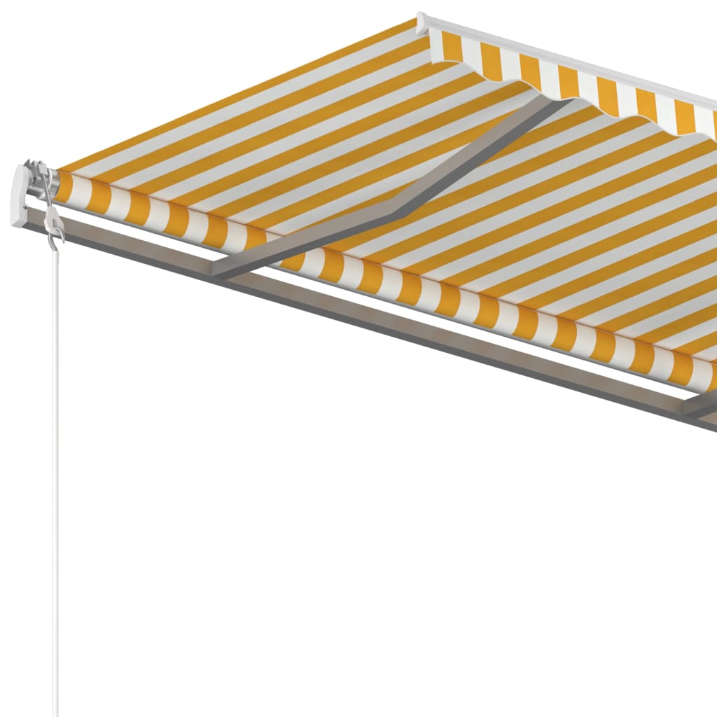 Luifel handmatig uittrekbaar 350x250 cm geel en wit is nu te koop bij PeponiXL, paradijselijk wonen!
