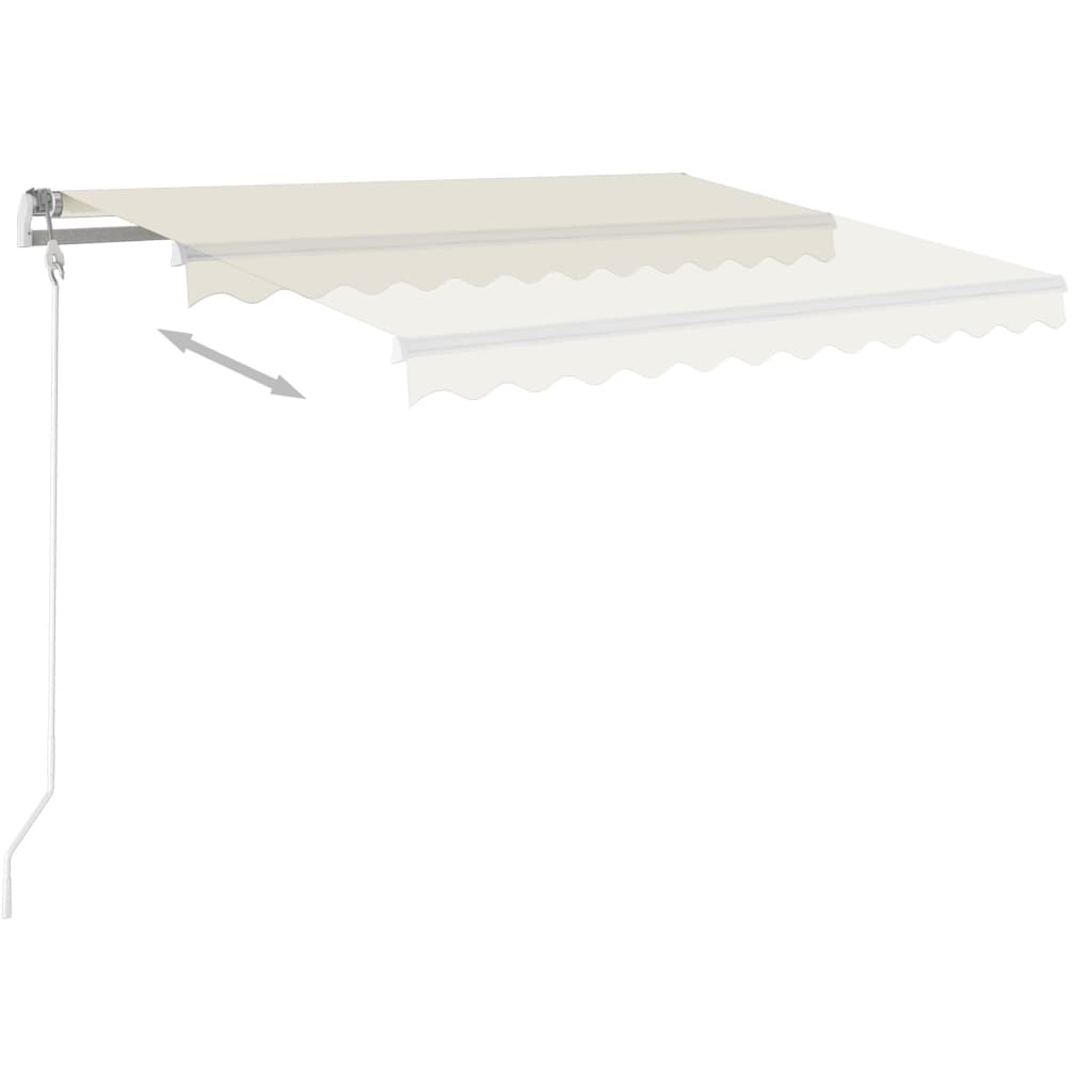 Luifel automatisch met LED en windsensor 350x250 cm crèmekleur is nu te koop bij PeponiXL, paradijselijk wonen!