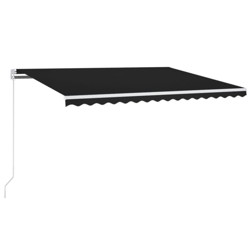 Luifel handmatig uittrekbaar met LED 400x300 cm antracietkleur is nu te koop bij PeponiXL, paradijselijk wonen!