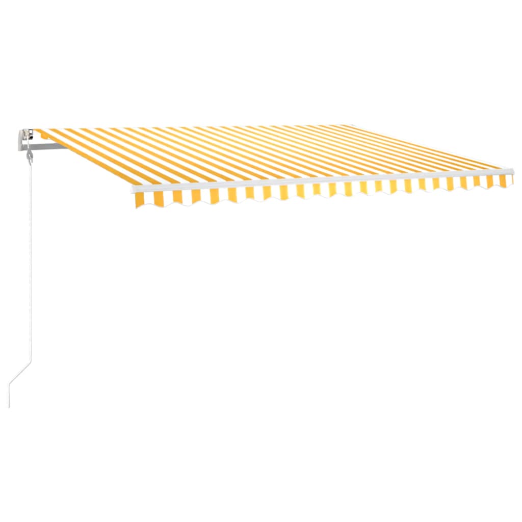 Luifel automatisch met LED en windsensor 400x300 cm geel en wit is nu te koop bij PeponiXL, paradijselijk wonen!
