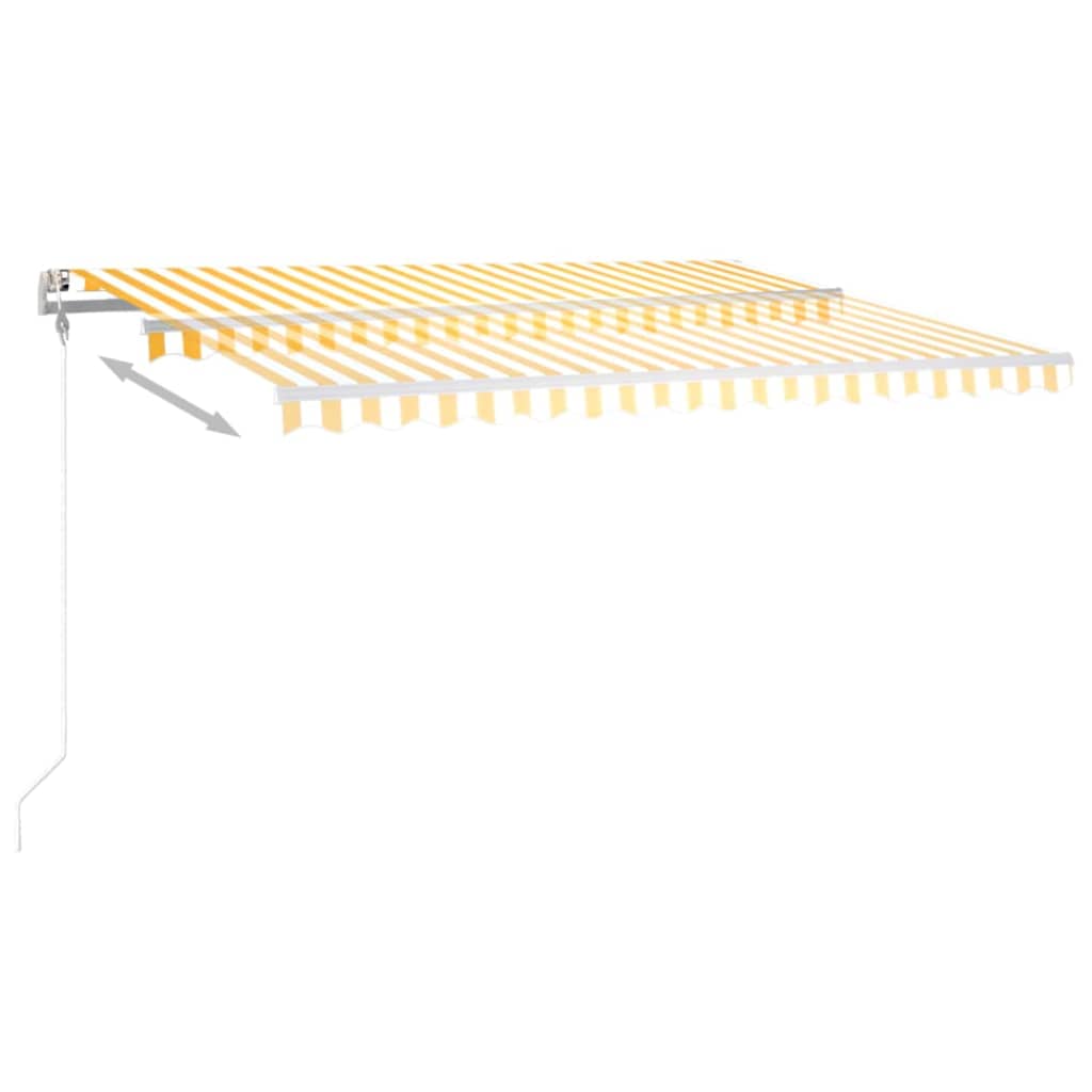 Luifel automatisch met LED en windsensor 400x300 cm geel en wit is nu te koop bij PeponiXL, paradijselijk wonen!