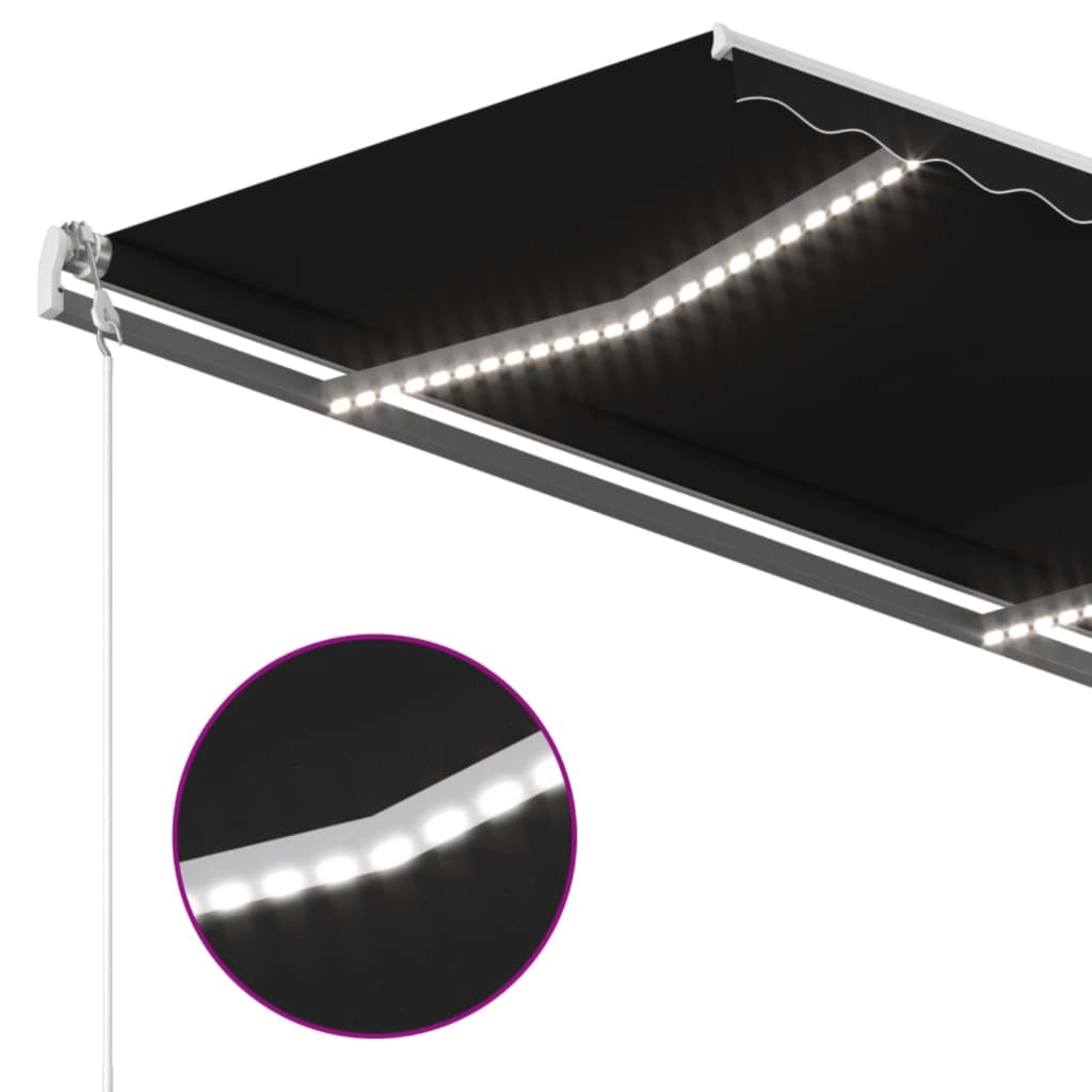 Luifel automatisch met LED en windsensor 400x300 cm antraciet is nu te koop bij PeponiXL, paradijselijk wonen!