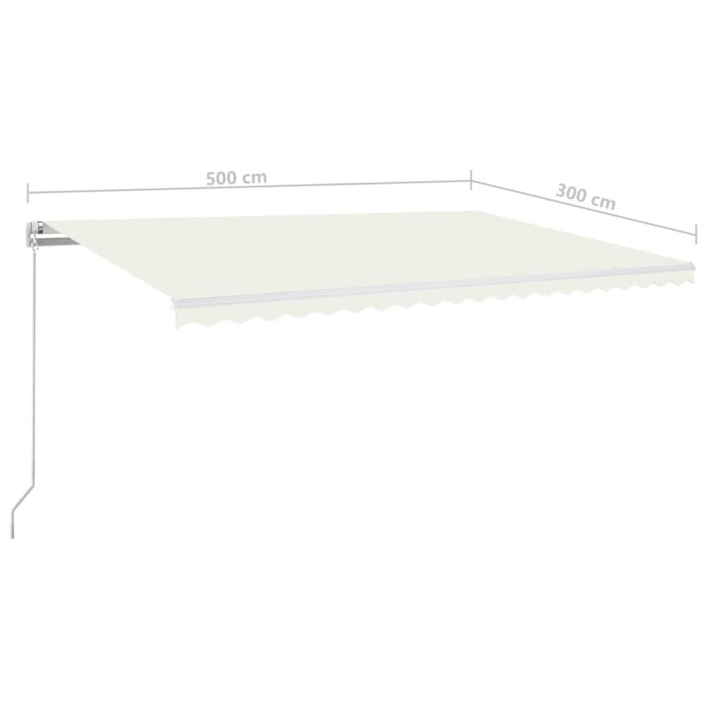 Luifel handmatig uittrekbaar 500x300 cm crèmekleurig is nu te koop bij PeponiXL, paradijselijk wonen!