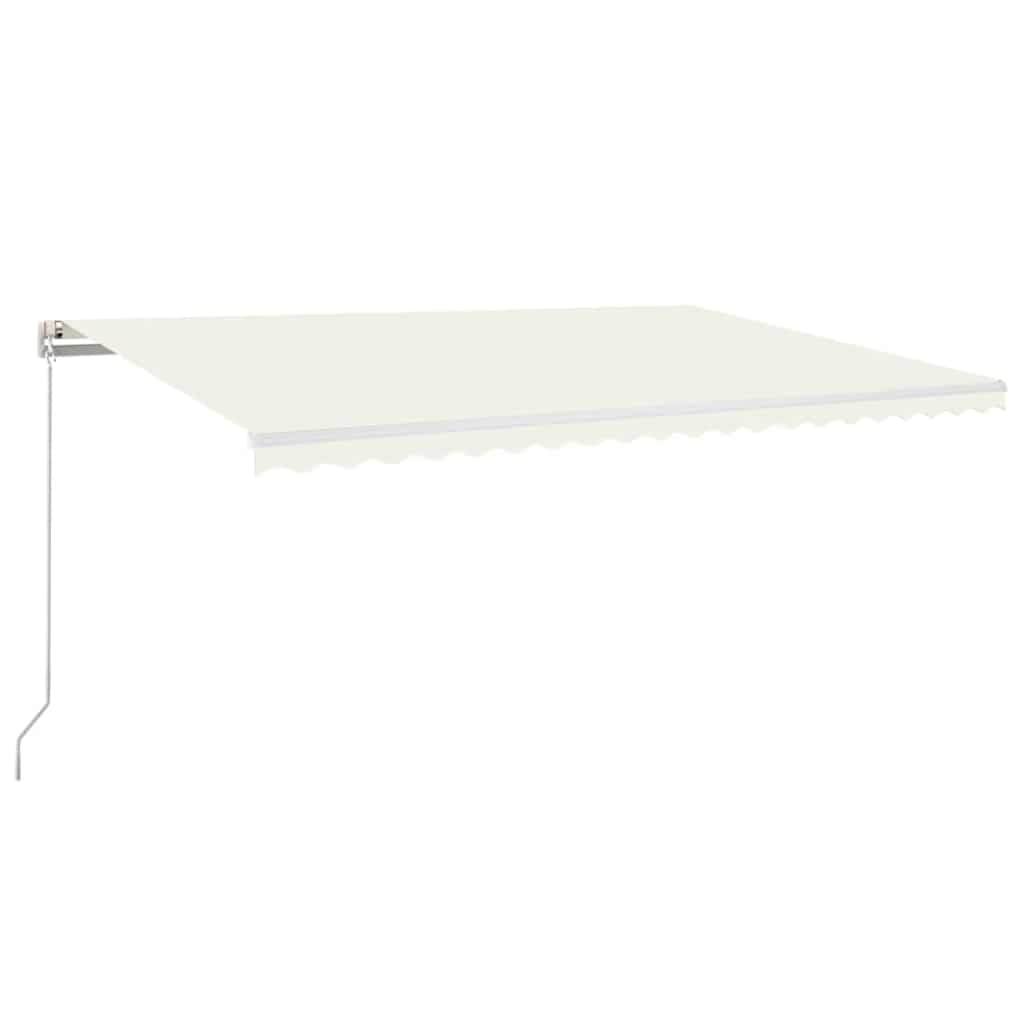 Luifel handmatig uittrekbaar met LED 500x300 cm crèmekleurig is nu te koop bij PeponiXL, paradijselijk wonen!