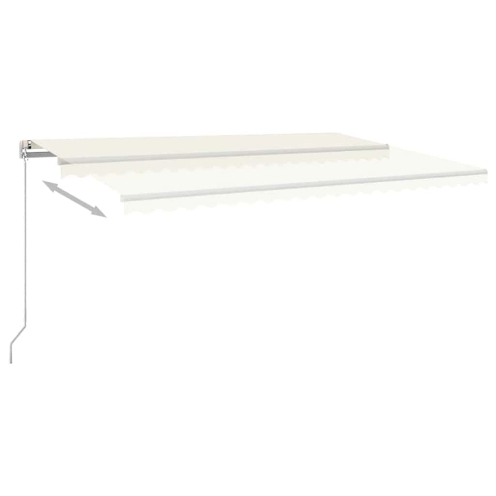 Luifel handmatig uittrekbaar met LED 500x300 cm crèmekleurig is nu te koop bij PeponiXL, paradijselijk wonen!