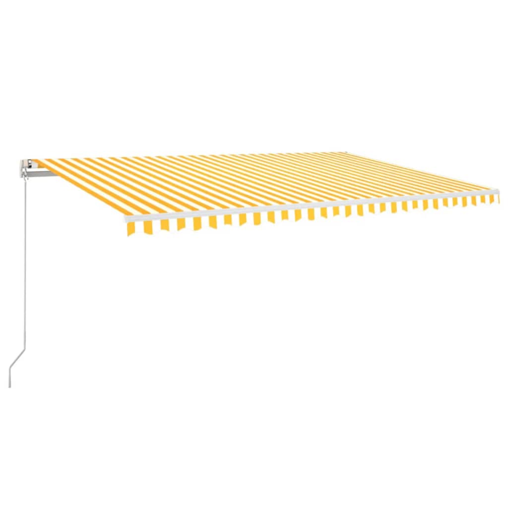 Luifel handmatig uittrekbaar met LED 500x300 cm geel en wit is nu te koop bij PeponiXL, paradijselijk wonen!