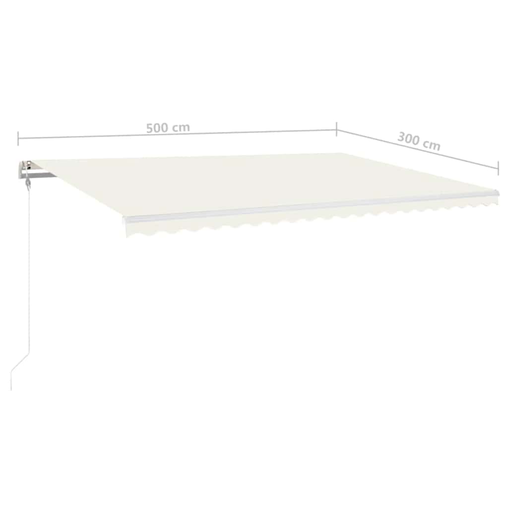 Luifel automatisch met LED en windsensor 500x300 cm crèmekleur is nu te koop bij PeponiXL, paradijselijk wonen!