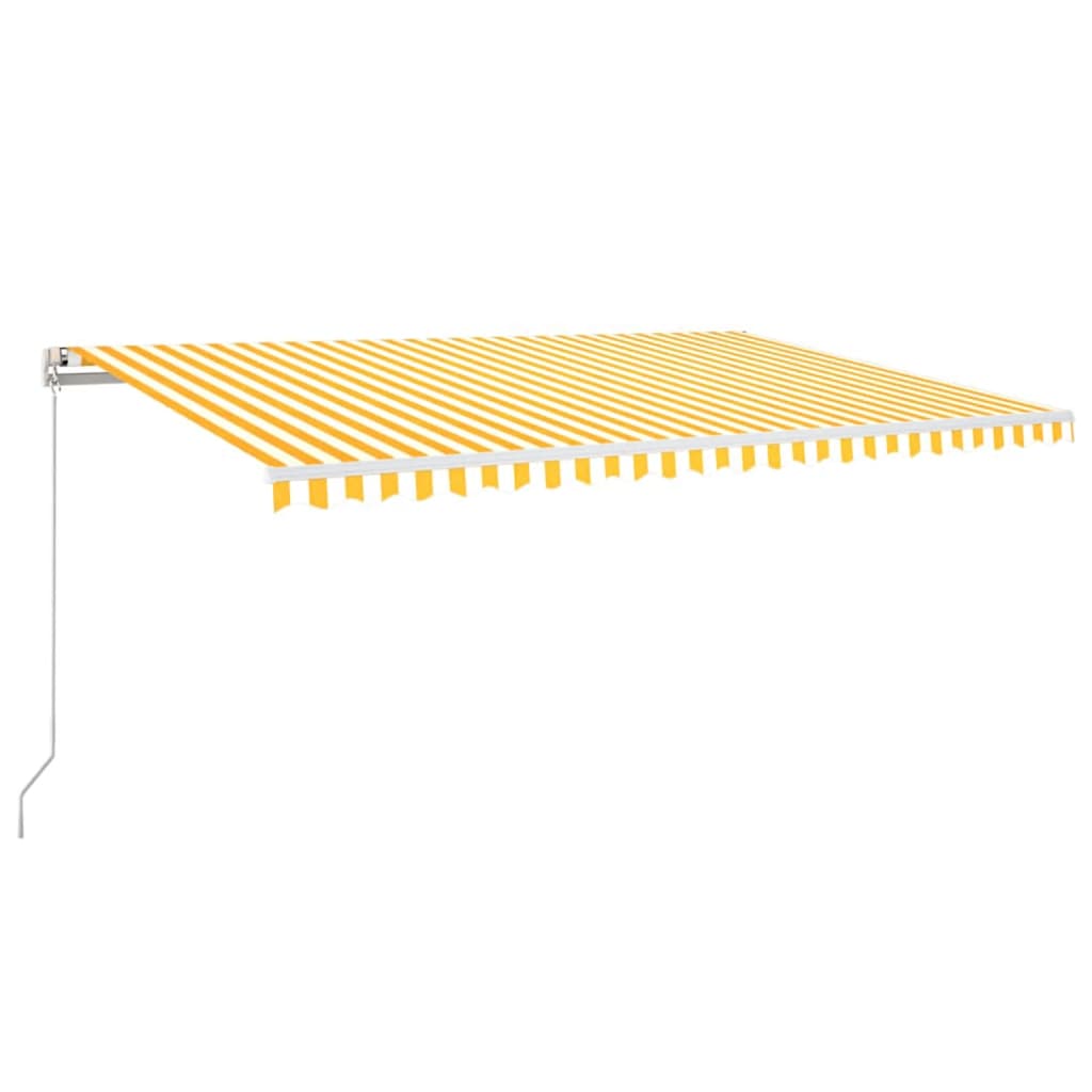 Luifel automatisch met LED en windsensor 500x300 cm geel en wit is nu te koop bij PeponiXL, paradijselijk wonen!