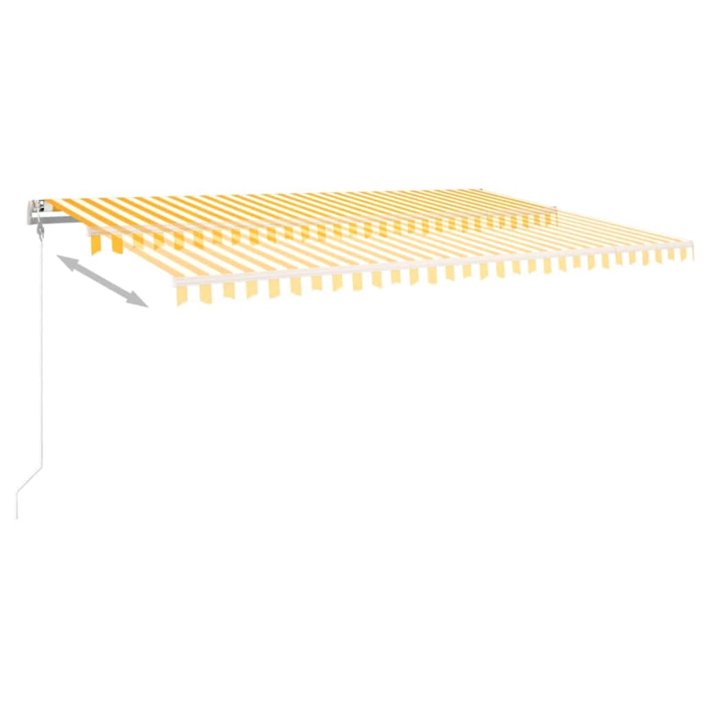 Luifel automatisch met LED en windsensor 500x300 cm geel en wit is nu te koop bij PeponiXL, paradijselijk wonen!
