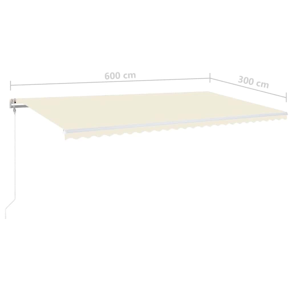 Luifel automatisch met LED en windsensor 600x300 cm crèmekleur is nu te koop bij PeponiXL, paradijselijk wonen!