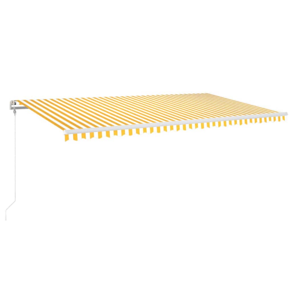 Luifel automatisch met LED en windsensor 600x300 cm geel en wit is nu te koop bij PeponiXL, paradijselijk wonen!