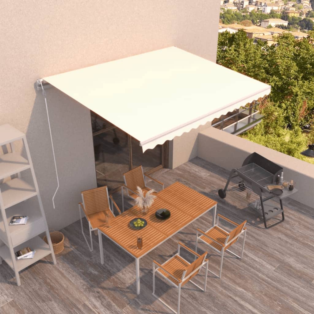 Luifel automatisch uittrekbaar 400x350 cm crèmekleurig is nu te koop bij PeponiXL, paradijselijk wonen!