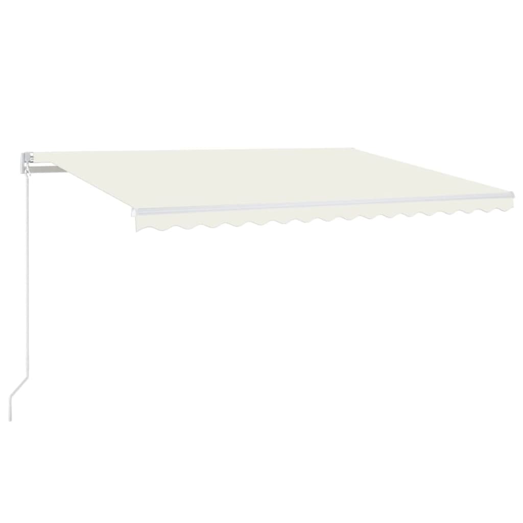 Luifel handmatig uittrekbaar met LED 450x350 cm crèmekleurig is nu te koop bij PeponiXL, paradijselijk wonen!