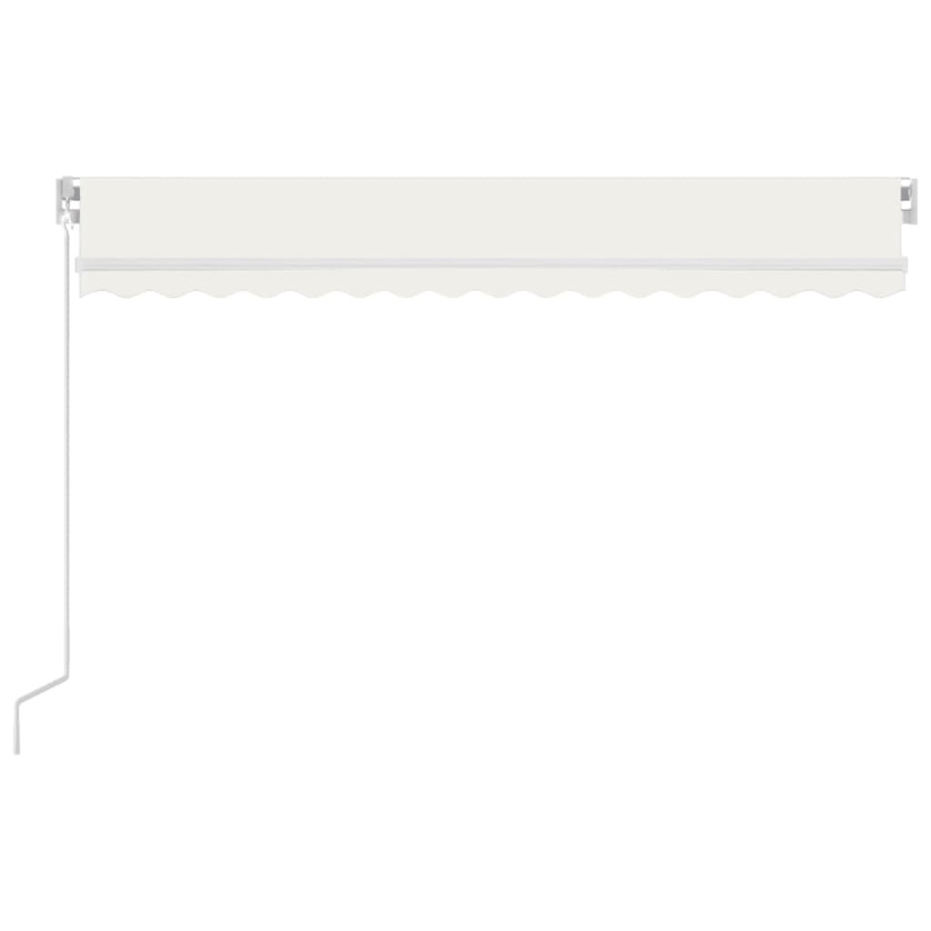 Luifel handmatig uittrekbaar met LED 450x350 cm crèmekleurig is nu te koop bij PeponiXL, paradijselijk wonen!