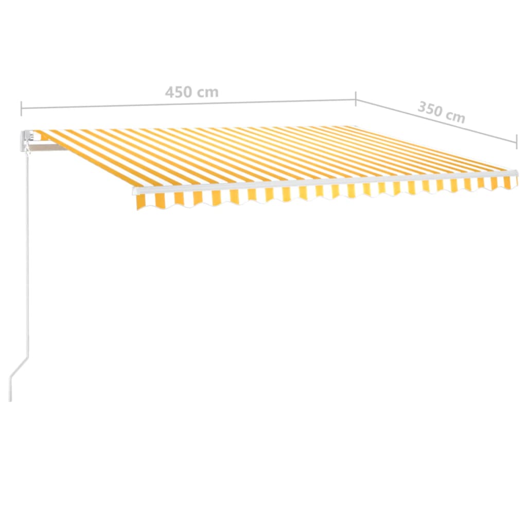 Luifel handmatig uittrekbaar met LED 450x350 cm geel en wit is nu te koop bij PeponiXL, paradijselijk wonen!