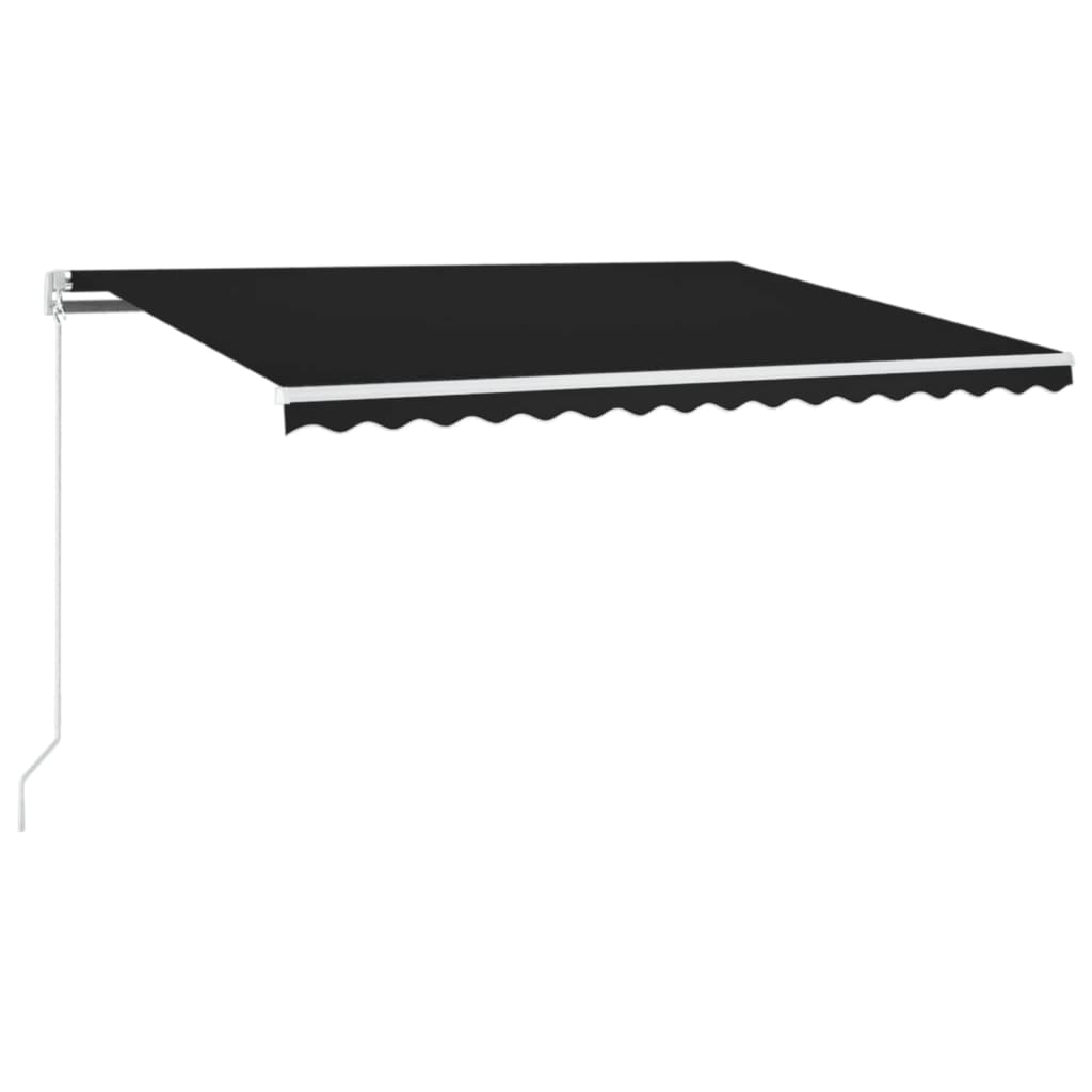 Luifel handmatig uittrekbaar met LED 450x350 cm antracietkleur is nu te koop bij PeponiXL, paradijselijk wonen!